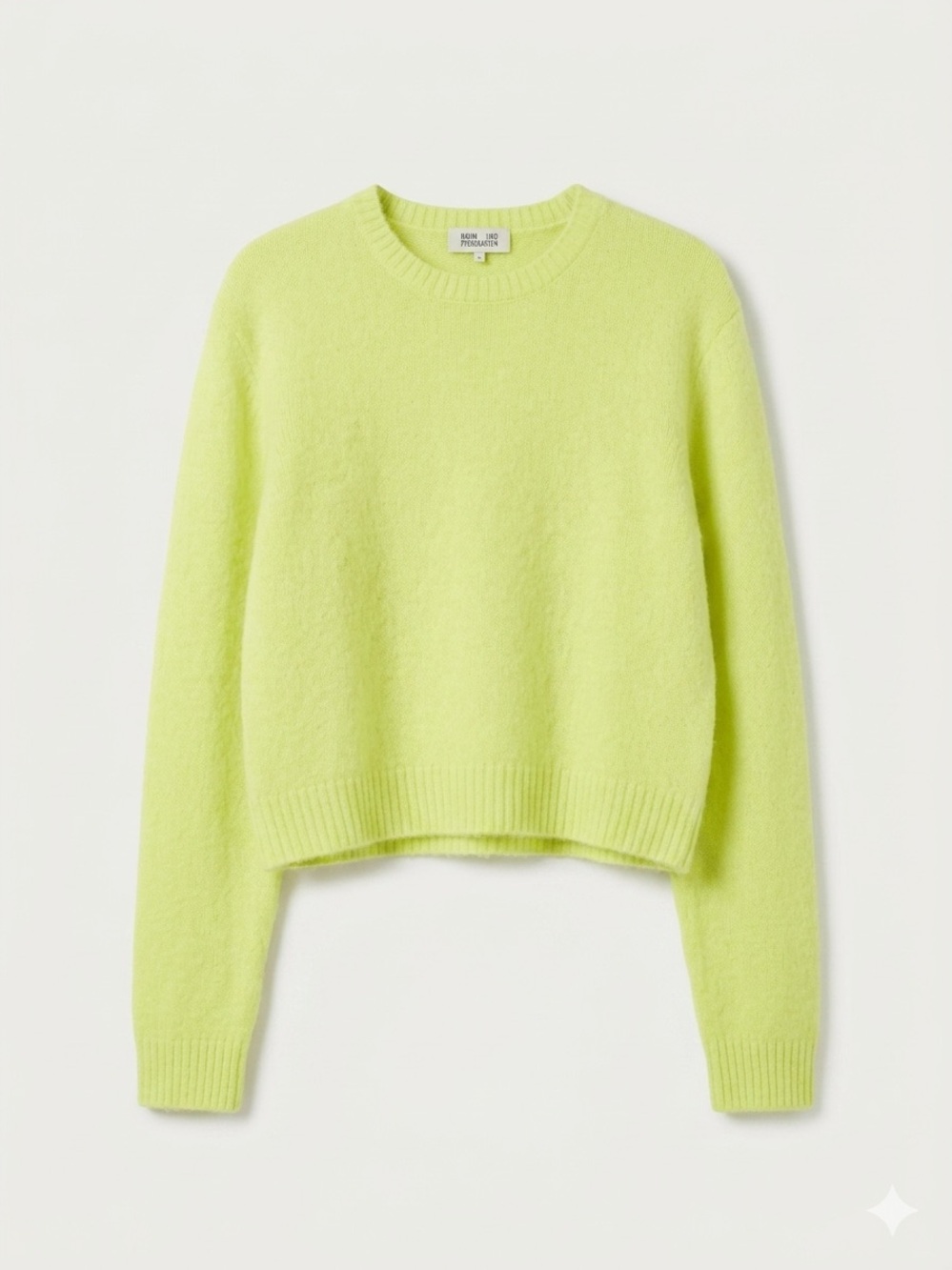 Baum Und Pferdgarten Alpaca Wool Blend Neon Lime Crewneck Sweater - Women
